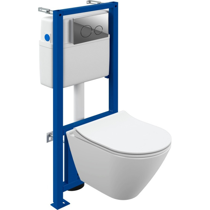 Комплект CERSANIT CITY SMART CO DPL EO slim инсталляция LINK PRO кнопка TWINS пласт. Хром глянцевый 68306